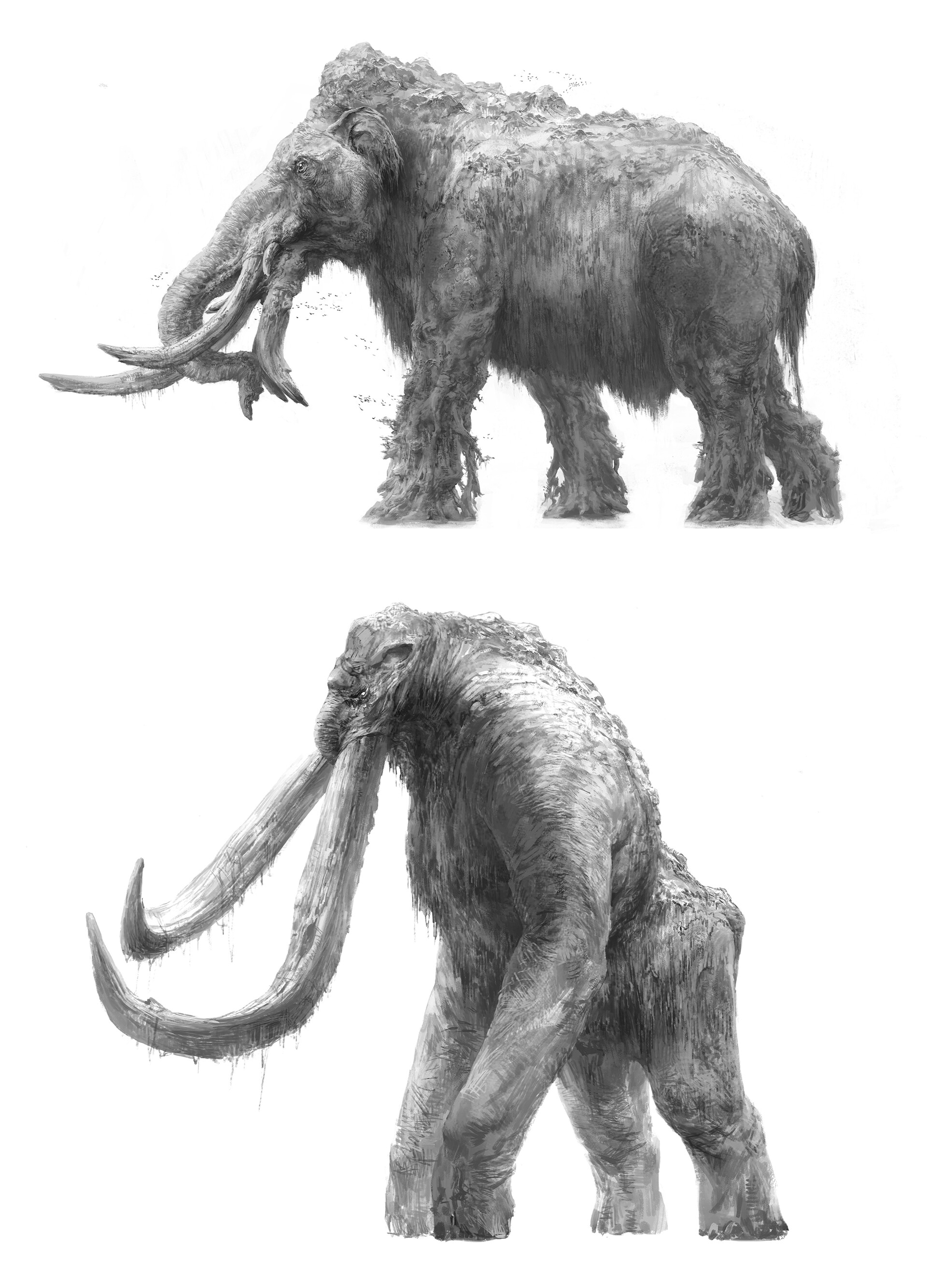 Bản vẽ concept art nguyên bản của họa sĩ Xu Tianhua thiết kế tạo hình Titanus Behemoth