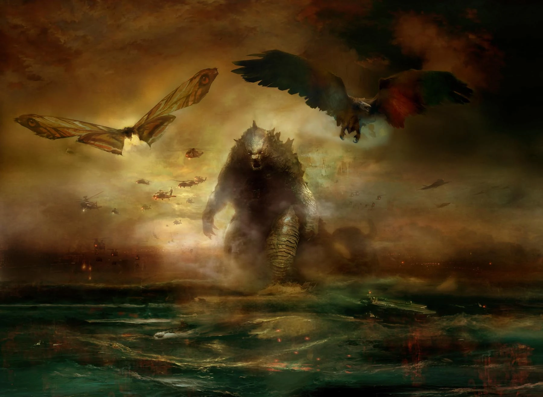 Bản khắc nghệ thuật đá Thổ dân Dreamtime miêu tả truyền thuyết về Bunyip