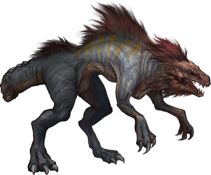 Bản vẽ tách nền toàn thân tư thế vồ mồi của Death Jackal
