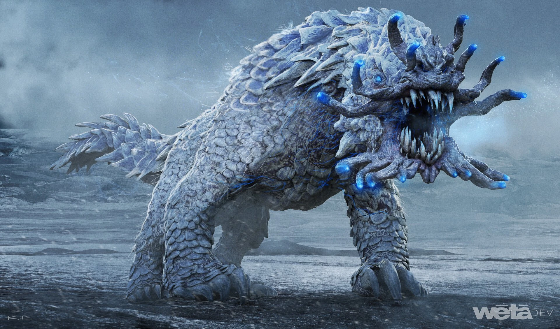 Bản vẽ concept art chính thức của Frost Vark nghiên cứu giải phẫu cơ thể hấp thụ nhiệt