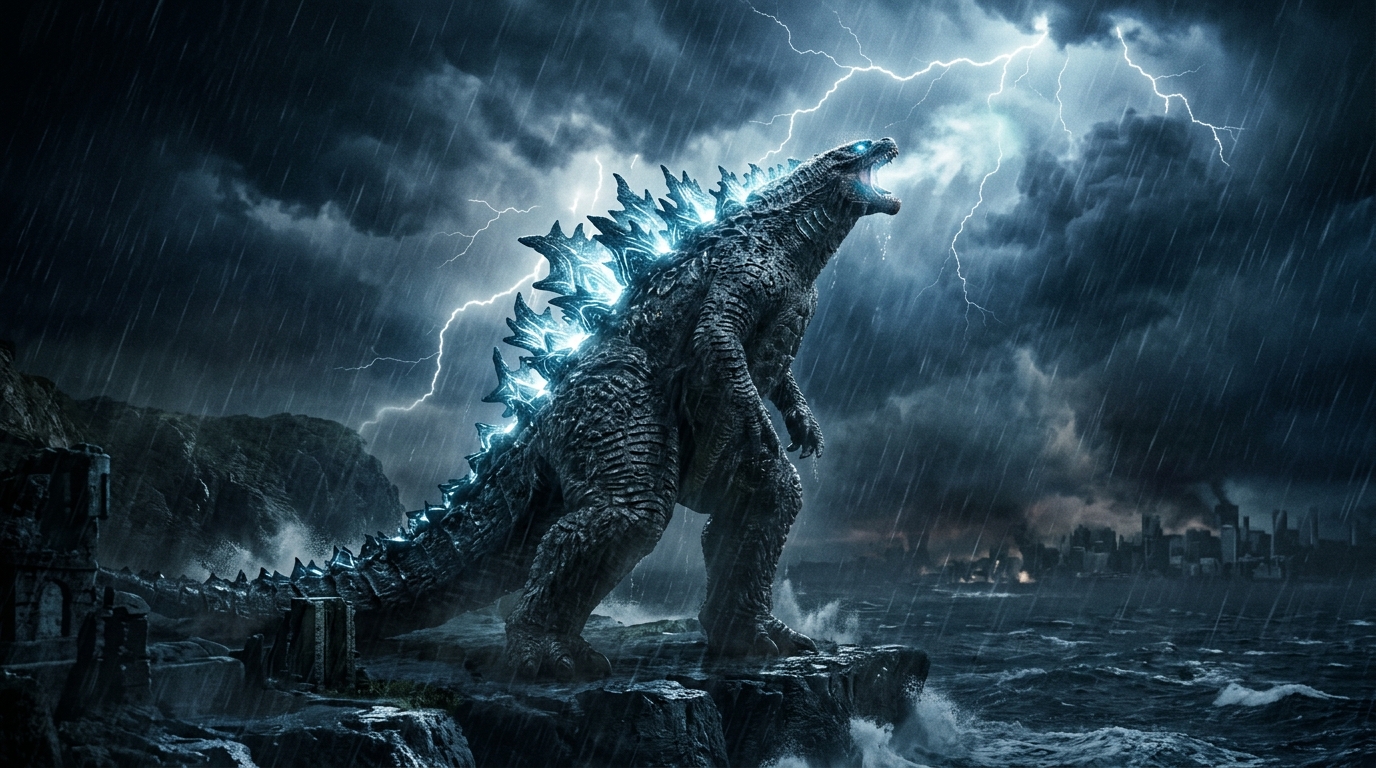 Godzilla 2019 King of the Monsters với vây lưng Toho cổ điển gầm vang giữa cơn giông bão