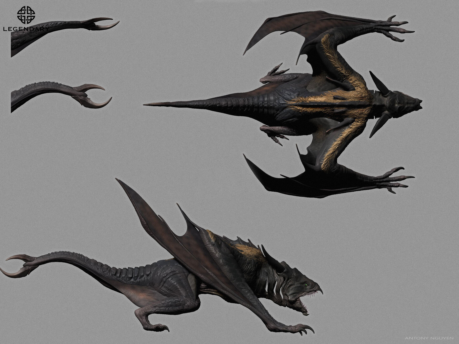 Bản vẽ thiết kế chi tiết kết cấu màng cánh ngũ sắc và hoa văn phát quang của Ion Dragon.