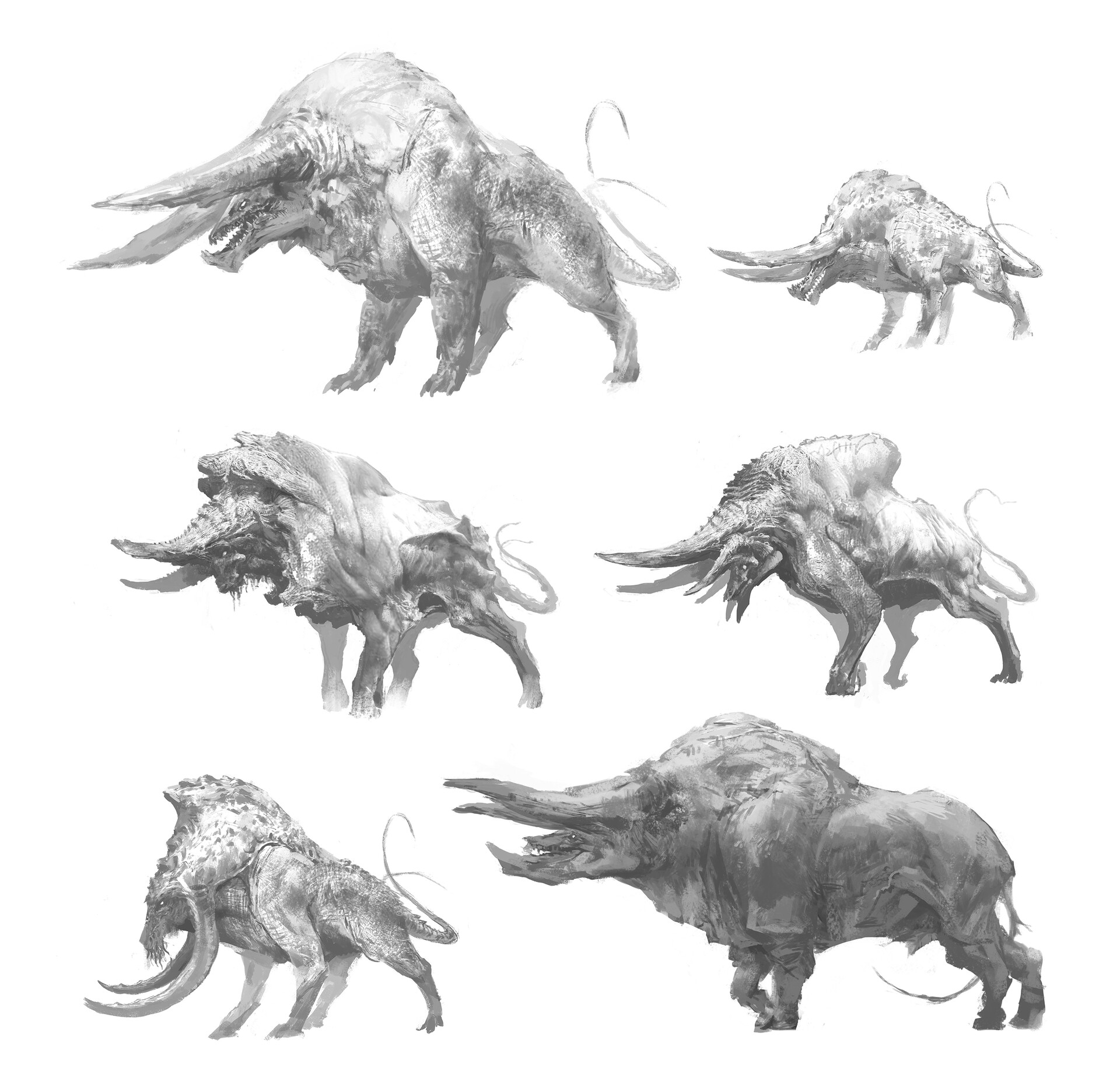 Bản vẽ concept art chính thức của Xu Tianhua phác họa cấu tạo sinh học Titanus Methuselah