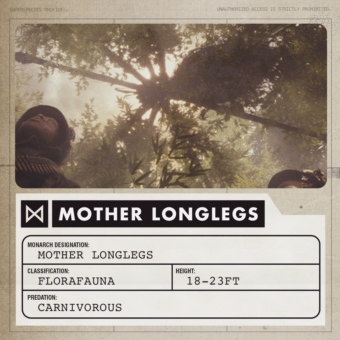 Hồ sơ siêu loài Monarch Superspecies Profile chính thức của nhện chân tre Mother Longlegs