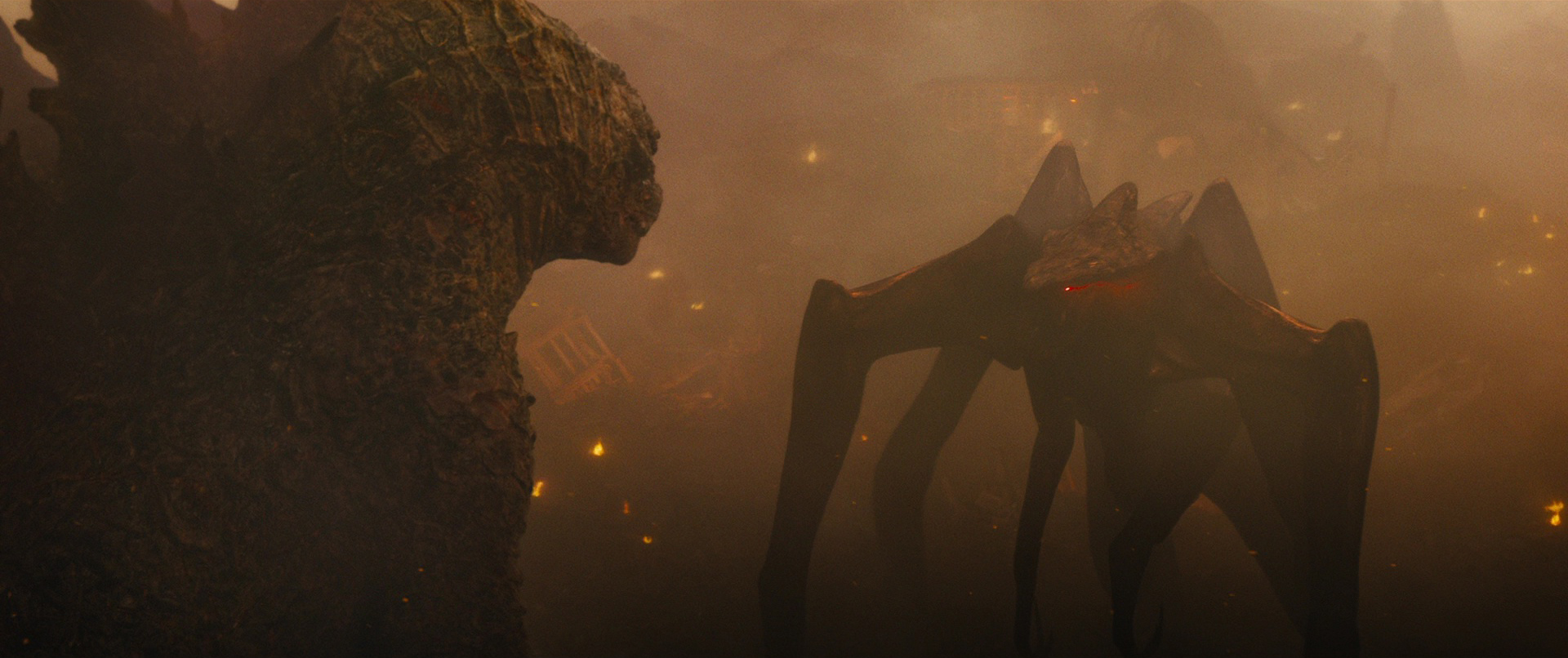 Queen MUTO (Barb) cúi đầu khuất phục trước Godzilla tại Boston cùng các Titan khác