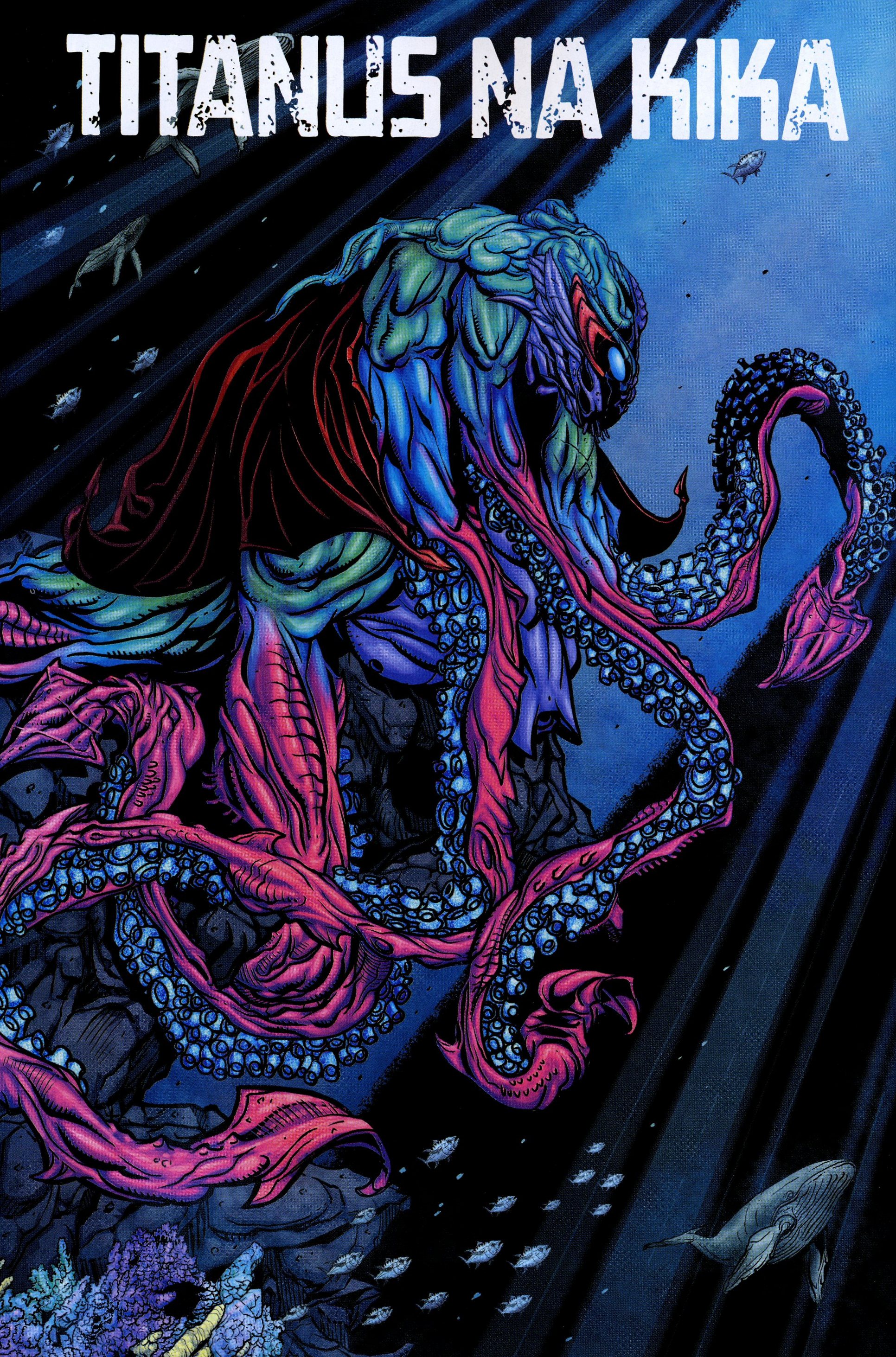 Trang pinup nghệ thuật chính thức của Titanus Na Kika trong tiểu thuyết đồ họa Godzilla Dominion