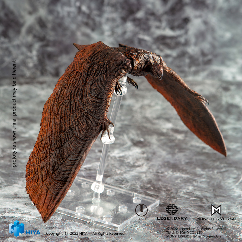 Ảnh chụp mô hình action figure khớp động cao cấp Rodan 2019 của hãng Hiya Toys với sải cánh ấn tượng.