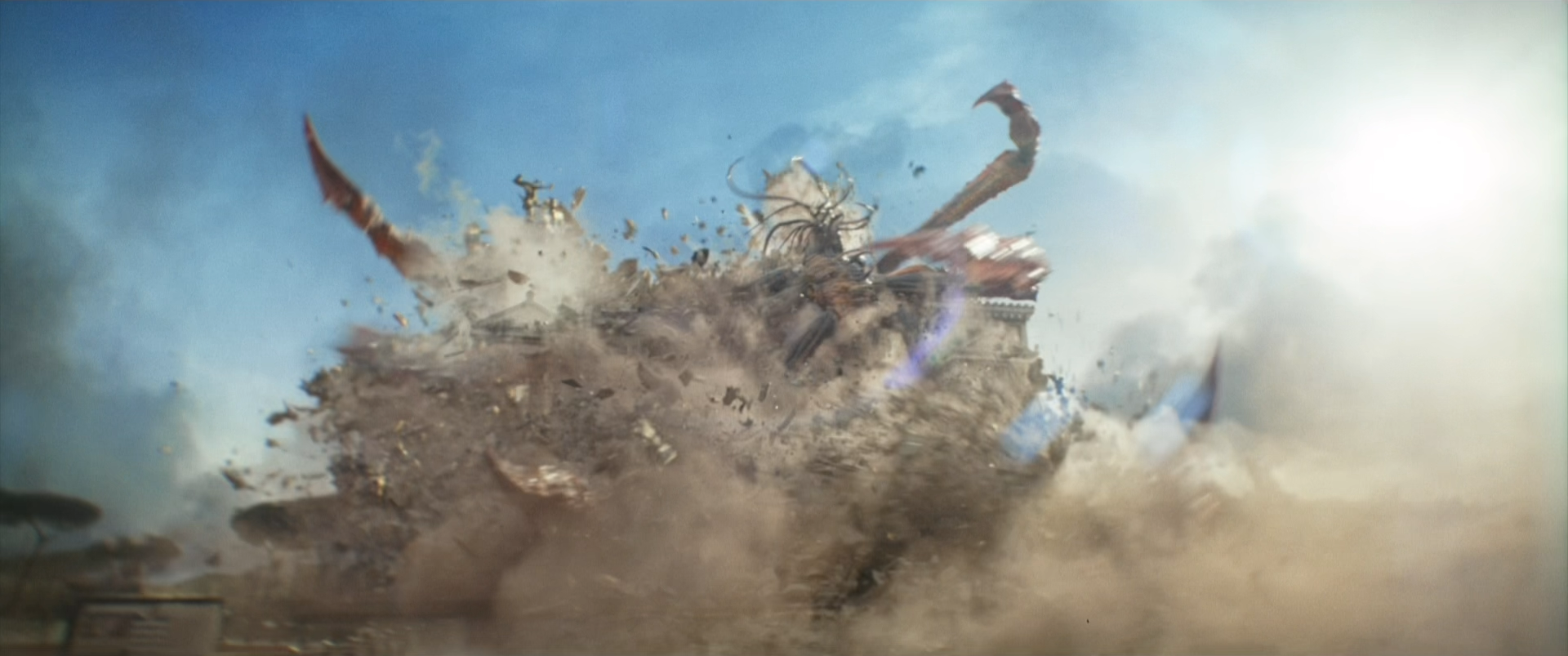Titanus Scylla càn quét qua Đấu trường La Mã Rome trong Godzilla x Kong: The New Empire