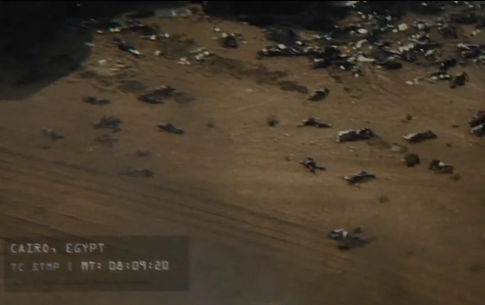 Hiện trường tàn phá đường sắt tại Ai Cập sau khi Sekhmet phá hủy tiền đồn Outpost 65