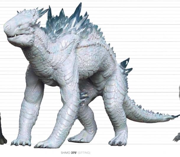 Toàn thân Shimo MonsterVerse trong tư thế ngồi uy nghi tại lãnh địa Subterranean Realm.