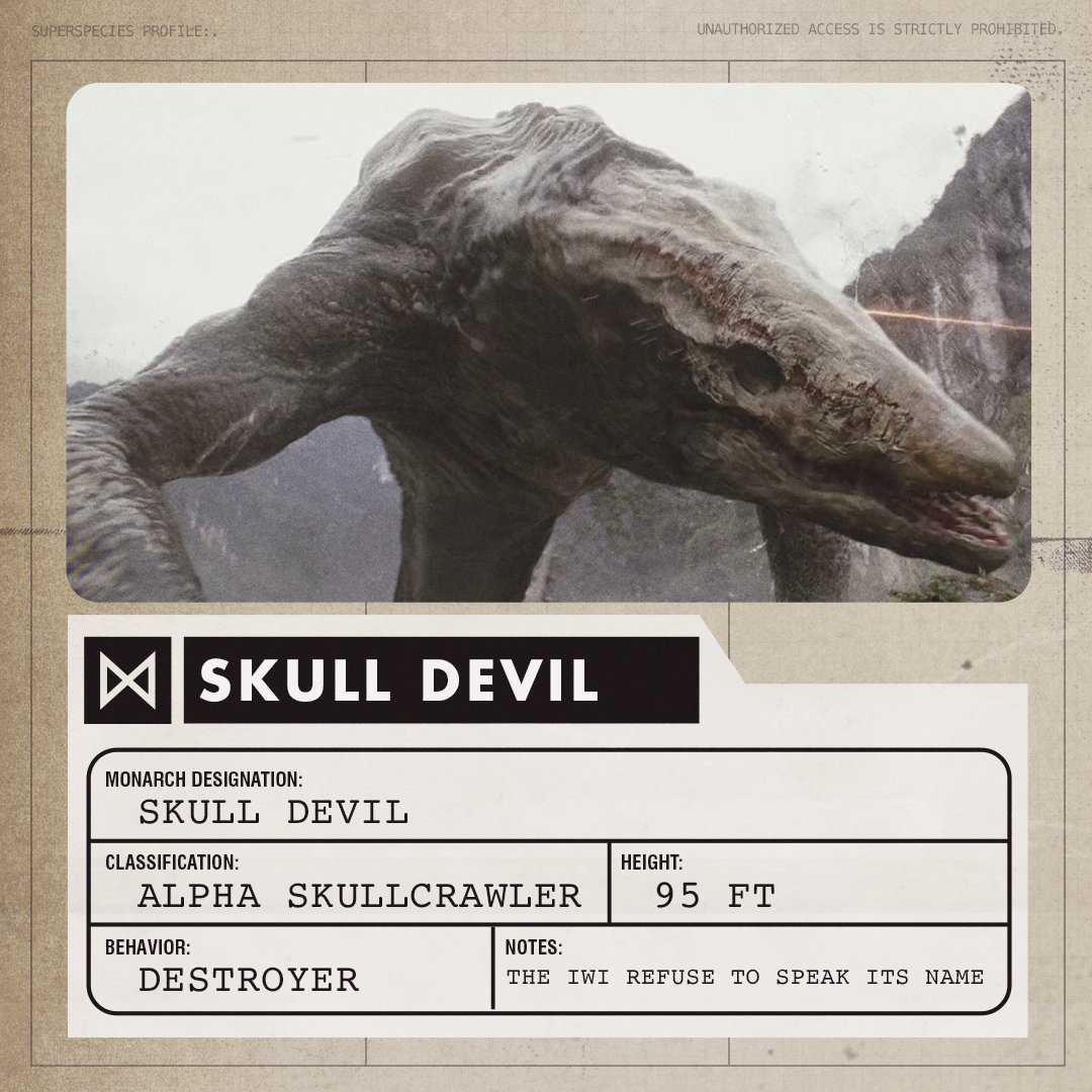 Hồ sơ siêu sinh vật Monarch dành cho cá thể đầu đàn Skull Devil tại Đảo Đầu Lâu