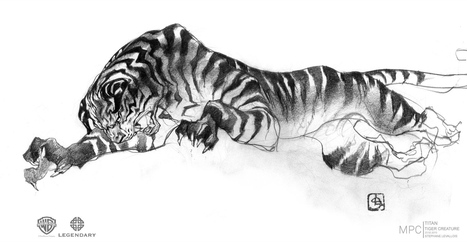 Bản vẽ phối cảnh Spirit Tiger đứng bên dòng suối Đảo Đầu Lâu