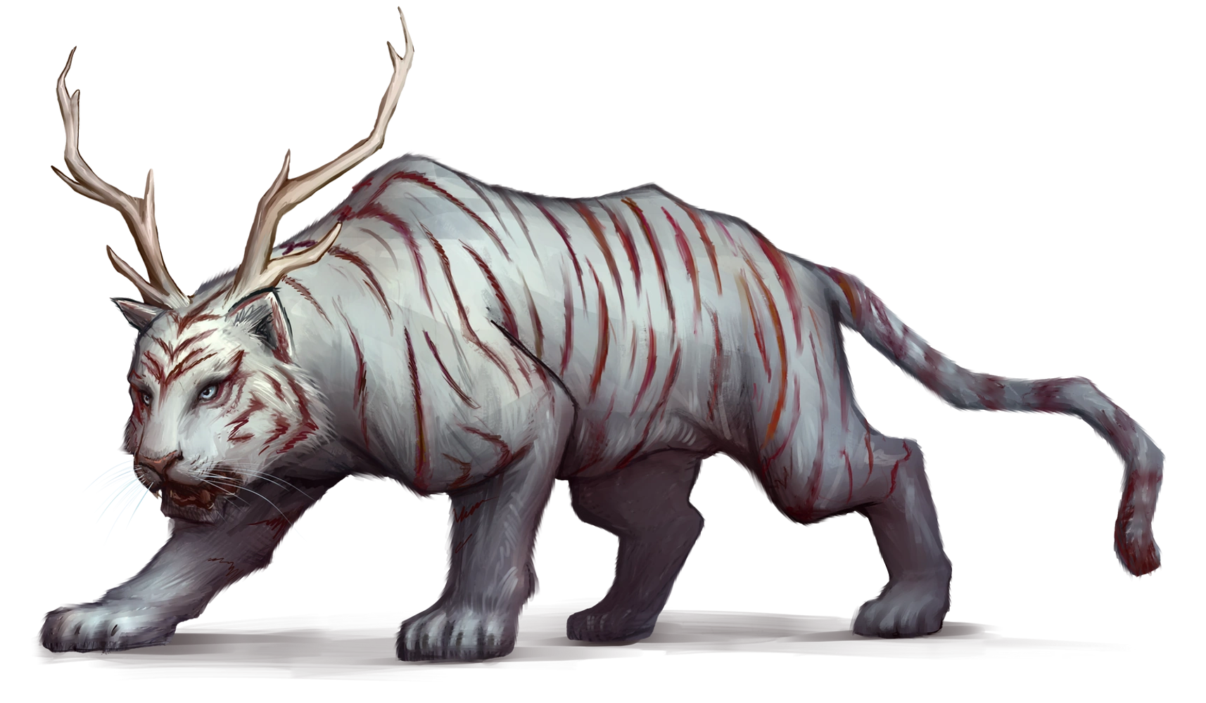 Chân dung cận cảnh đầu và cặp gạc sừng uy nghi của Spirit Tiger
