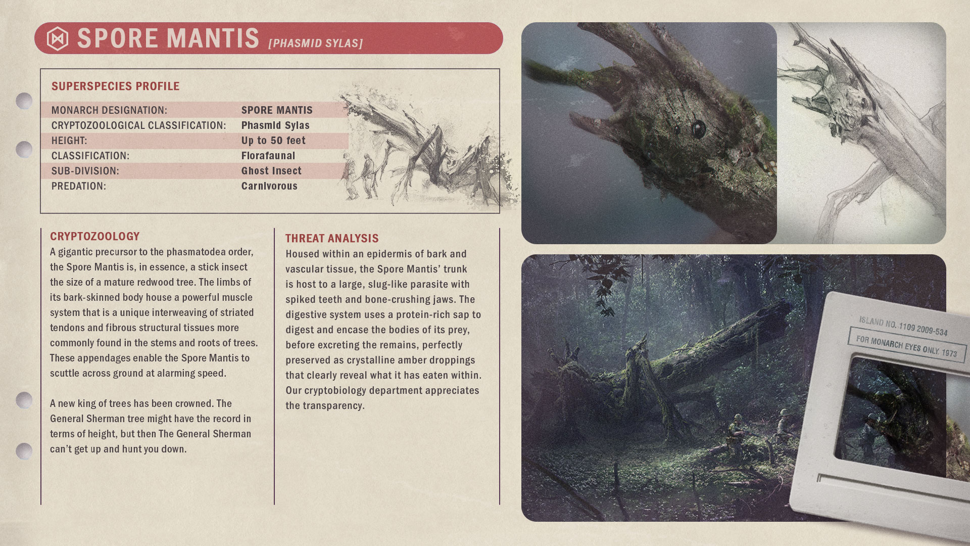 Tài liệu thần thoại sinh vật học Skull Island Mythology - Spore Mantis