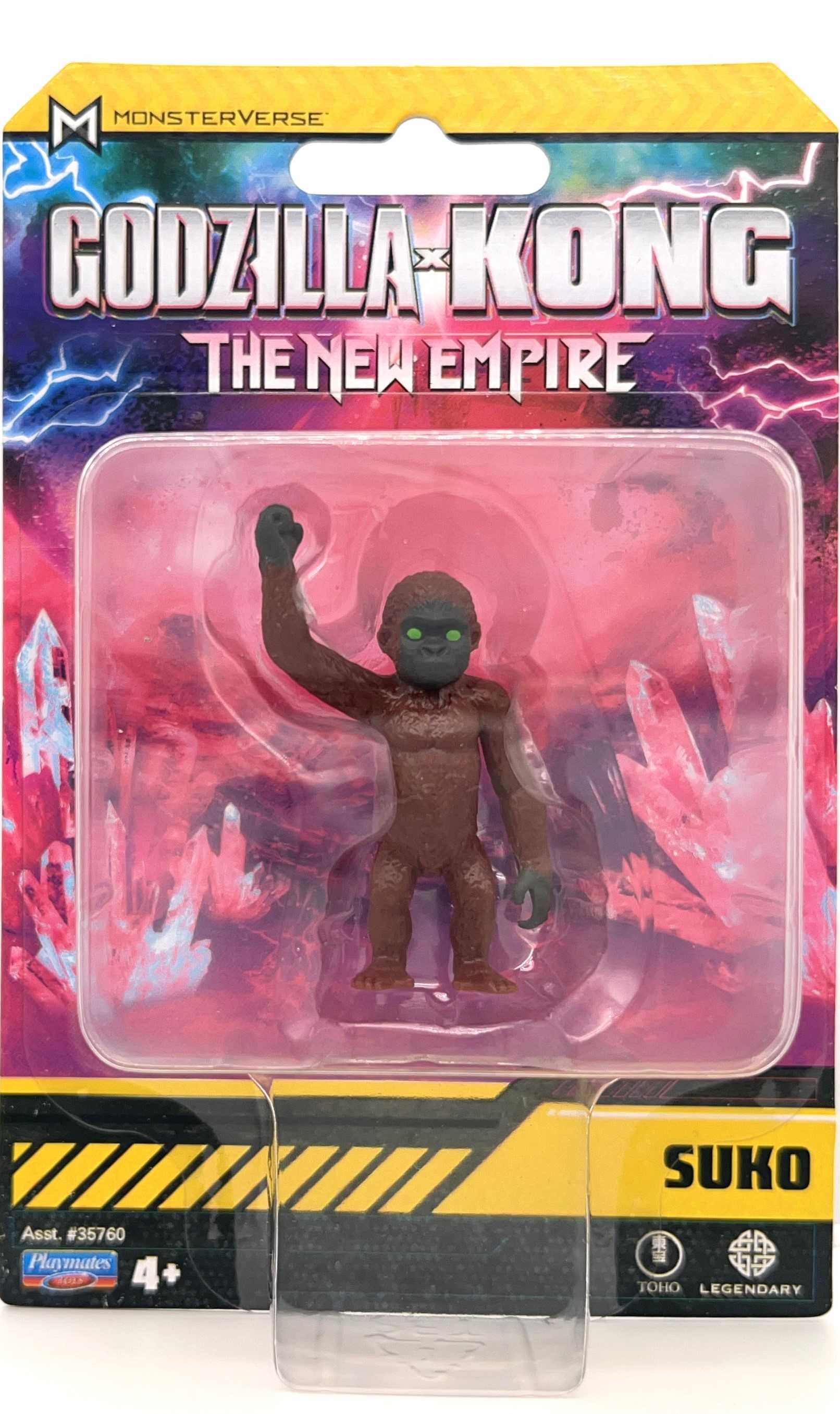 Mô hình Suko cỡ nhỏ chính thức của Playmates Toys trong bao bì Godzilla x Kong: The New Empire.