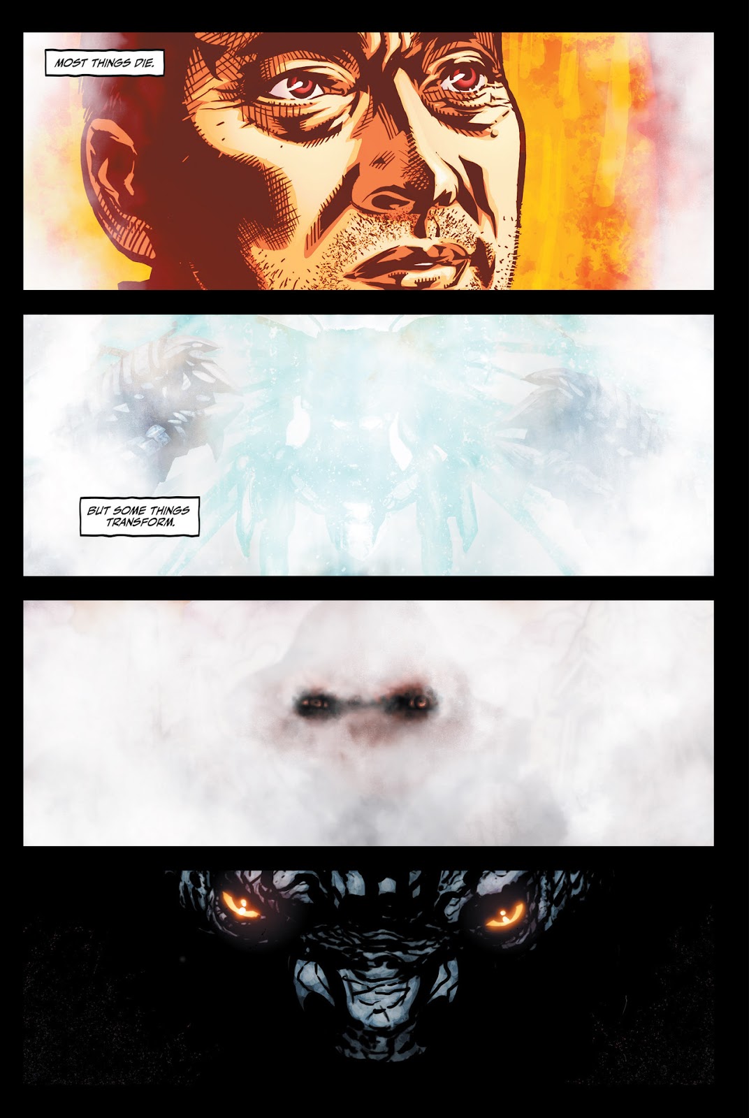 Godzilla bước vào ngôi đền ngập nước và nhìn thấy ảo ảnh quá khứ của The Rival hiện về.