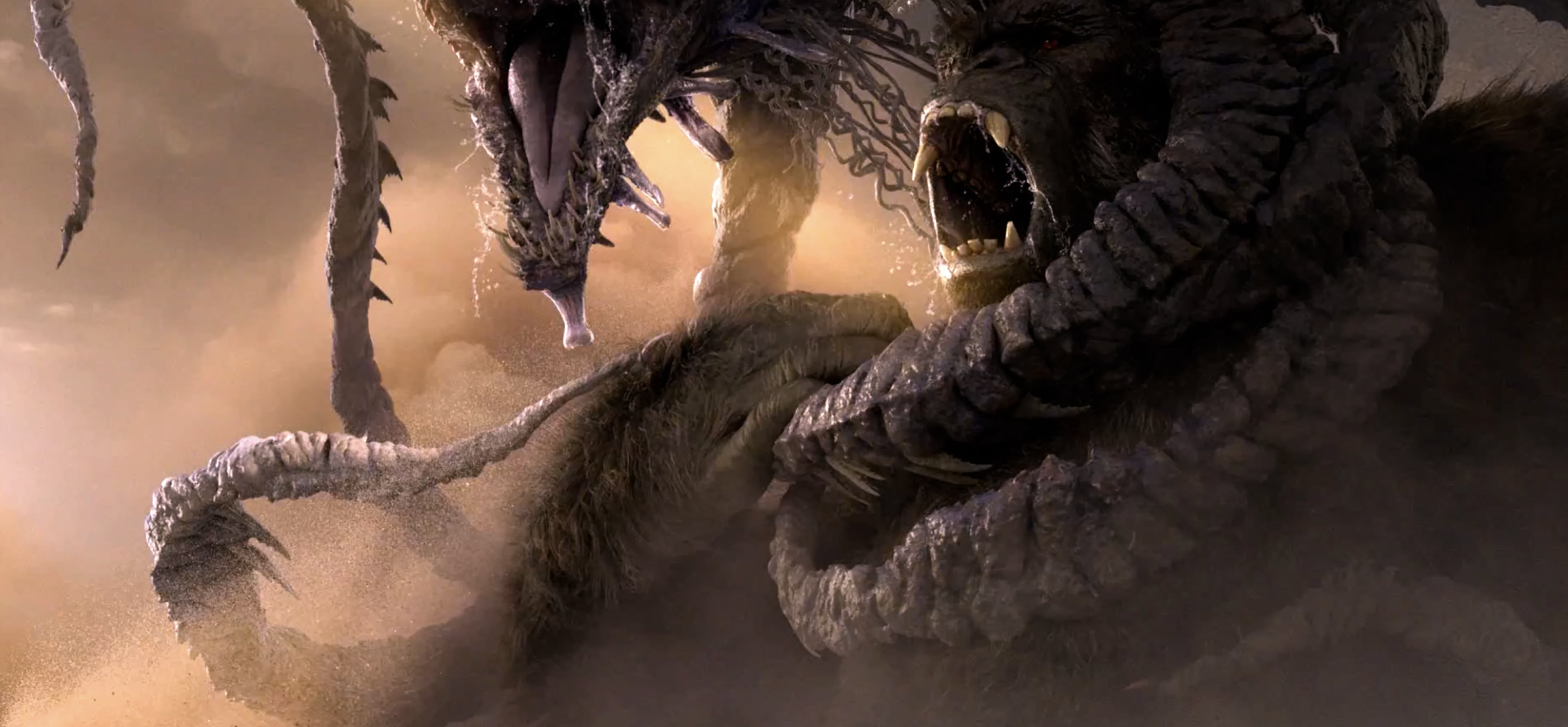 Bản phác thảo concept VFX hậu trường trận đại chiến giữa Kong và Titan X.